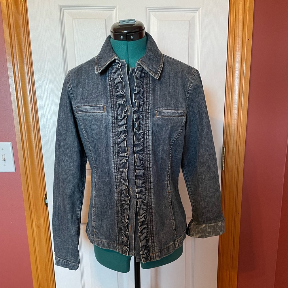 Chicos Platinum Denim Jacket 0